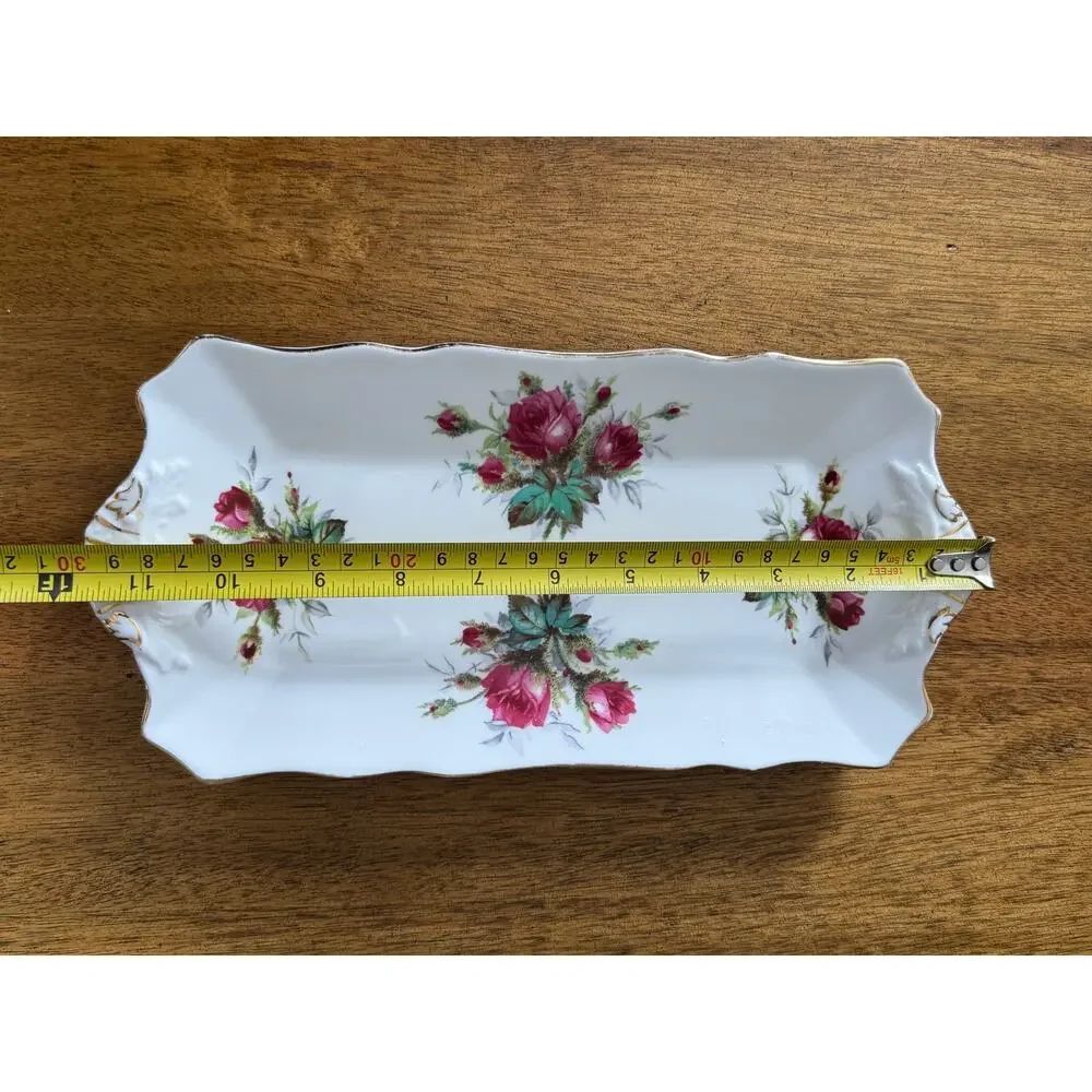 Vintage Hammersley & Co Floral Sandwich Tray 1930 Era England English Bone China